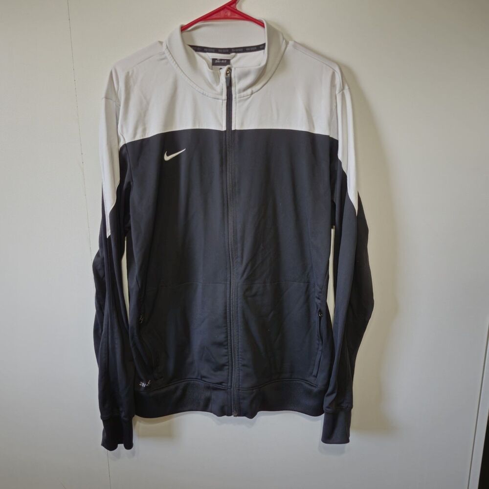 Nike Squad 14 Sideline Jacket Mens Large Black White Dri-FIT Soccer Zip
